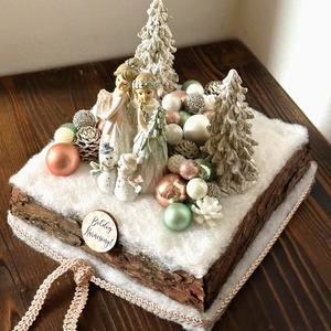Tündérkék karácsonya  - karácsony - adventi díszek - adventi asztaldísz - Meska.hu