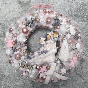 Szánkózó gyerekek karácsonya ajtódísz  - Meska.hu