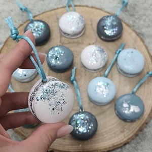 Jégvilág gipsz macaron karácsonyfadísz szett - karácsony - karácsonyi lakásdekoráció - karácsonyfadíszek - Meska.hu