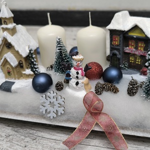Téli falu adventi asztaldísz  - karácsony - adventi díszek - adventi asztaldísz - Meska.hu