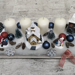 Téli falu adventi asztaldísz  - karácsony - adventi díszek - adventi asztaldísz - Meska.hu