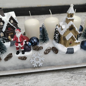 Téli falu adventi asztaldísz  - karácsony - adventi díszek - adventi asztaldísz - Meska.hu
