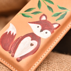 Rókás bőr tolltartó - otthon & életmód - papír, írószer - tolltartó & ceruzatekercs - Meska.hu