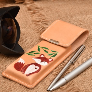 Rókás bőr tolltartó - otthon & életmód - papír, írószer - tolltartó & ceruzatekercs - Meska.hu