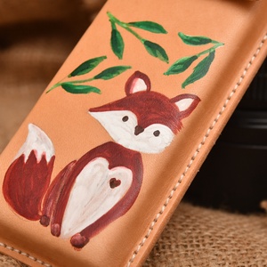 Rókás bőr tolltartó - otthon & életmód - papír, írószer - tolltartó & ceruzatekercs - Meska.hu