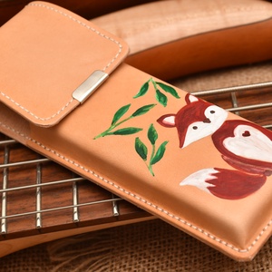 Rókás bőr tolltartó - otthon & életmód - papír, írószer - tolltartó & ceruzatekercs - Meska.hu