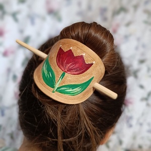 Tulipános hajtű/ kontytű - Meska.hu