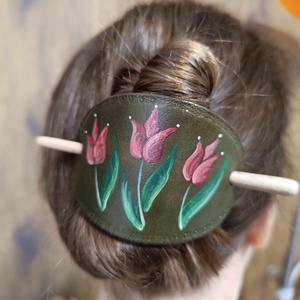 Tulipános hajtű/ kontytű - Meska.hu