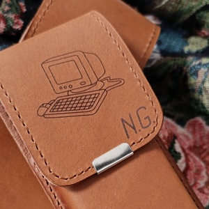 Barna bőr tolltartó - Meska.hu