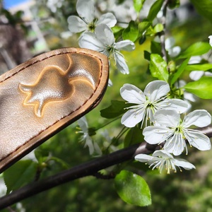 Tulipános bőr öv - ruha & divat - öv & övcsat - öv - Meska.hu