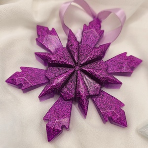 Nagy lila hópehely dísz , Karácsony, Karácsonyi lakásdekoráció, Karácsonyfadíszek, Mindenmás, MESKA