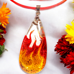 Láng epoxi nyaklánc, Ékszer, Nyaklánc, Medálos nyaklánc, Ékszerkészítés, Mindenmás, MESKA