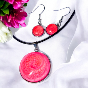 Pink epoxi ékszerszett - Meska.hu