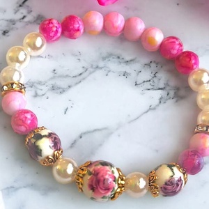 Rózsaszín karkötő  - Meska.hu