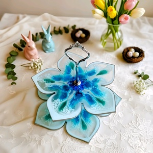 Emeletes kínáló virág alakú  - esküvő - dekoráció - tálalás - Meska.hu