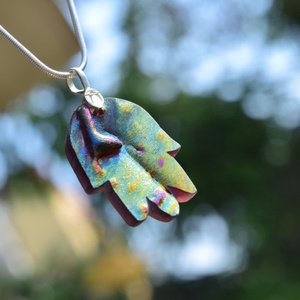 Szecessziós Hamsa Antik üvegből -  - Meska.hu