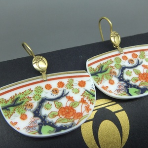 Imari törött porcelán tányérból fülbevaló -  - Meska.hu
