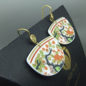 Imari törött porcelán tányérból fülbevaló -  - Meska.hu