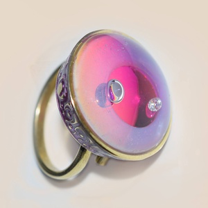 Róth Miksa palotaüvegből készült gyűrű gyémánttal - Meska.hu