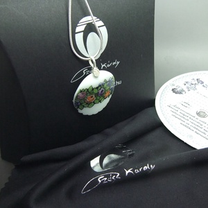 Antik szecessziós porcelán kiöntőből csiszolt medál -  - Meska.hu