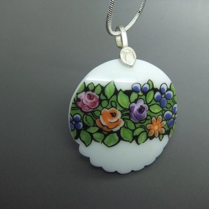 Antik szecessziós porcelán kiöntőből csiszolt medál -  - Meska.hu