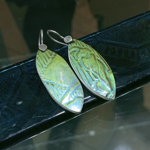 Antik szecessziós Zsolnay eozin fülbevaló  - Meska.hu