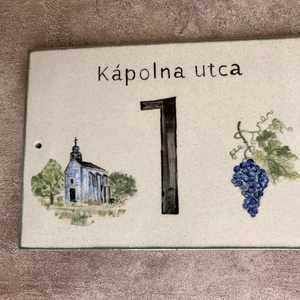 Téglalap formájú házszámtábla szőlővel, festett - otthon & életmód - ház & kert - házszám - Meska.hu