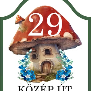 Gombás házszámtábla bajuszforma - Meska.hu