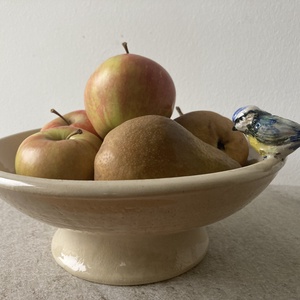 Kékcinegés gyümölcsös tál, kínáló - Meska.hu