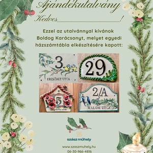 Ajándékutalvány kerámia házszámtáblára - Meska.hu