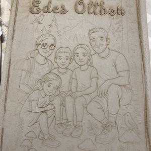 Édes Otthon tábla (saját képből, névvel, háttérrel), Otthon & Életmód, Ház & Kert, Házszám, Kerámia, Szobrászat, MESKA