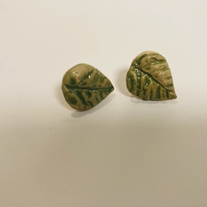 Levél kerámia fülbevaló - ékszer - fülbevaló - pötty fülbevaló - Meska.hu