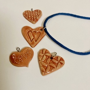 Kerámia szív medál - Meska.hu