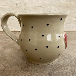 Szíves, pöttyös bögre - otthon & életmód - konyhafelszerelés, tálalás - tálalás - bögre & csésze - Meska.hu