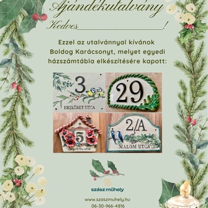 Ajándékutalvány kerámia házszámtáblára, Otthon & Életmód, Ház & Kert, Házszám, Kerámia, Szobrászat, MESKA