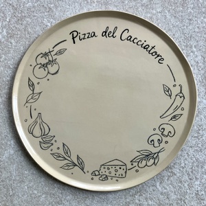 Pizzás tányér, egyedi felirattal - otthon & életmód - konyhafelszerelés, tálalás - tálalás - tányér & étkészlet - Meska.hu