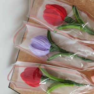 Zsenilia tulipán csomagolva  - otthon & életmód - virágdekoráció - virágok - szálas virág - Meska.hu