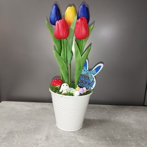 Húsvéti asztali dísz vödörben - ünnepi díszek, dekorációk - húsvéti díszek és dekorációk - húsvéti asztaldíszek - Meska.hu
