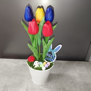 Húsvéti asztali dísz vödörben - ünnepi díszek, dekorációk - húsvéti díszek és dekorációk - húsvéti asztaldíszek - Meska.hu