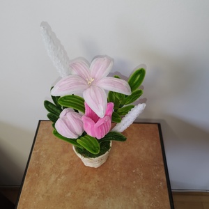 Zsenilia virág kosárban , Otthon & Életmód, Virágdekoráció, Virágdíszek, Virágdísz kaspóban, , MESKA