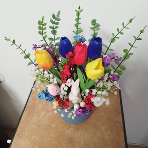 Húsvéti lakás dekoráció  - ünnepi díszek, dekorációk - húsvéti díszek és dekorációk - húsvéti virágos díszek - Meska.hu