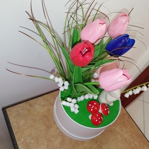 Húsvéti box  - ünnepi díszek, dekorációk - húsvéti díszek és dekorációk - húsvéti virágos díszek - Meska.hu