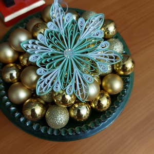  karácsonyfa dísz menta hópehely - karácsony - Meska.hu