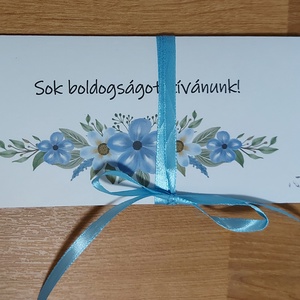 Esküvői pénzátadó boríték - kék nefelejts - esküvő - emlék & ajándék - nászajándék - esküvői pénzátadó boríték, kártya - Meska.hu