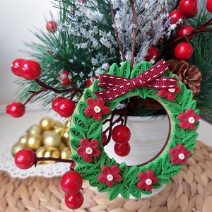 Mini koszorú  - karácsony - karácsonyi lakásdekoráció - karácsonyi ajtódíszek - Meska.hu