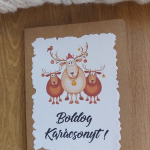 Rénszarvasos karácsonyi képeslap - Meska.hu