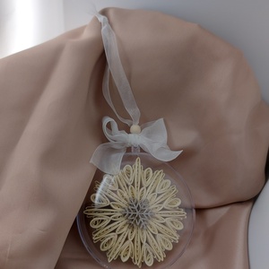 Karácsonyi gömbdísz - hópihe fehér - karácsony - karácsonyi lakásdekoráció - karácsonyfadíszek - Meska.hu