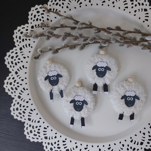 Húsvéti akasztós dísz szett- bárányok 1. - otthon & életmód - dekoráció - fali és függő dekoráció - függődísz - Meska.hu