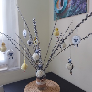 Húsvéti akasztós dísz szett- csibe - otthon & életmód - dekoráció - fali és függő dekoráció - függődísz - Meska.hu