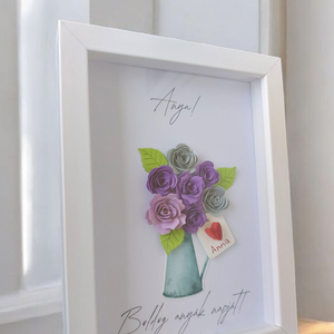 Anyák napi képkeret 2. - lila névre szóló - otthon & életmód - dekoráció - kép & falikép - 3d képek - Meska.hu